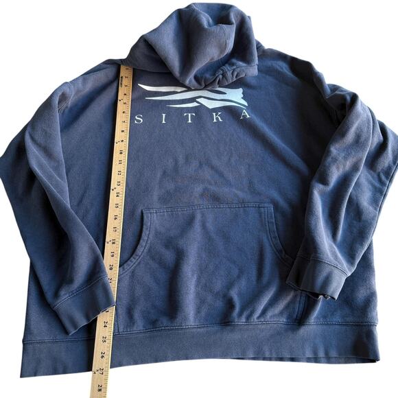 Sitka Gear Sweatshirt Mens 2XL Navy Blue Hoodie Pullover Logo Graphic Hunting - Picture 8 of 11